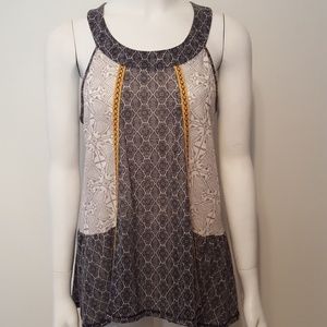 Jolt Grey/Cream Tribal Pattern Top
